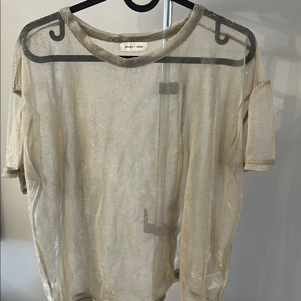 Silence + Noise Gold Short Sleeve Tee